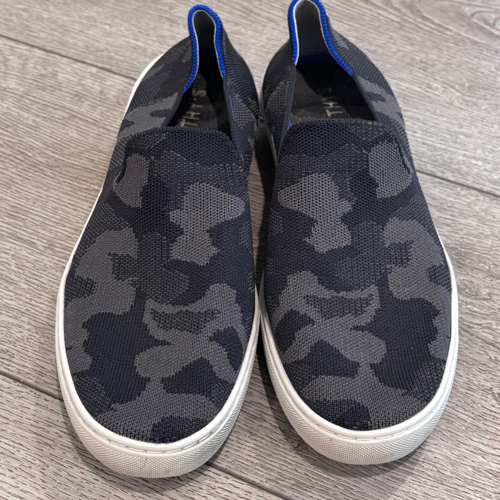Rothys The Sneaker Womens‎ 10 Grey Camo Slip On Knit Sustainable Washable Shoes - Picture 2 of 6